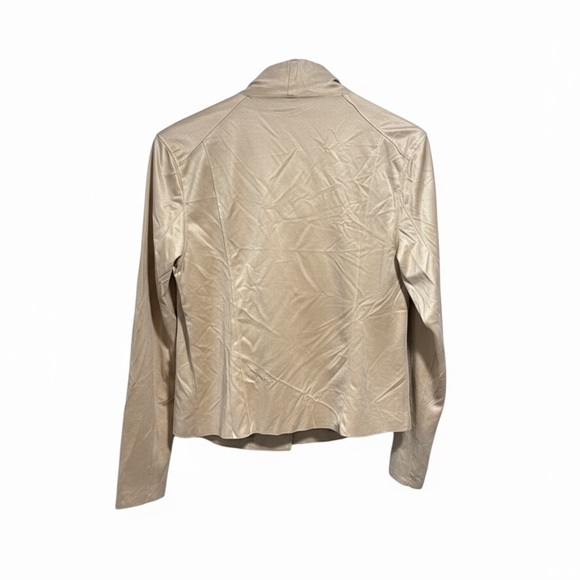 Main Strip size large suede moto light jacket beige women’s - Picture 2 of 2